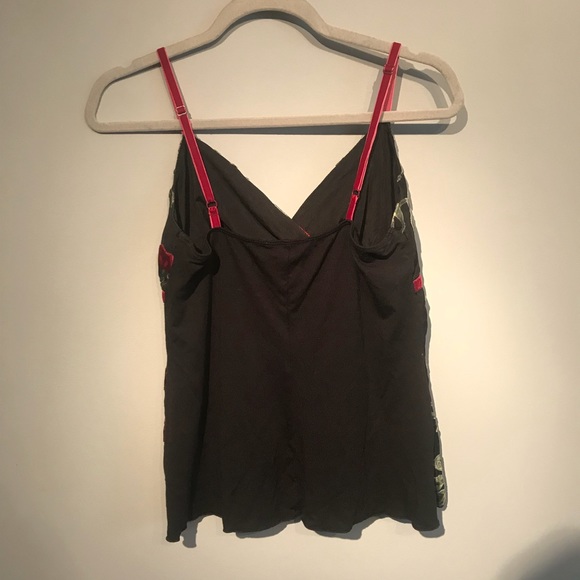 Lingerie tank top with velvet floral design - Picture 6 of 6